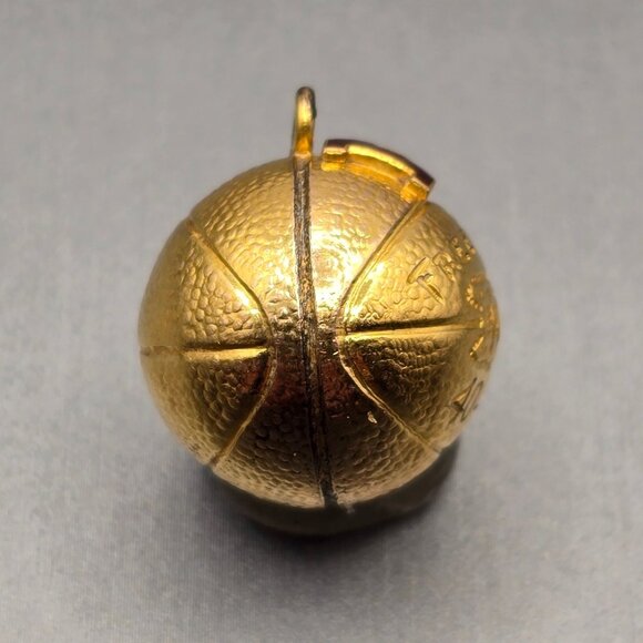 VTG 1940s 10k Gold Filled Nebraska Free Throw Basketball Pendant Sports Charm - Picture 6 of 13